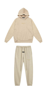 Fear of God Essentials Silicone Logo Hoodie & Sweatpants Set Wheat