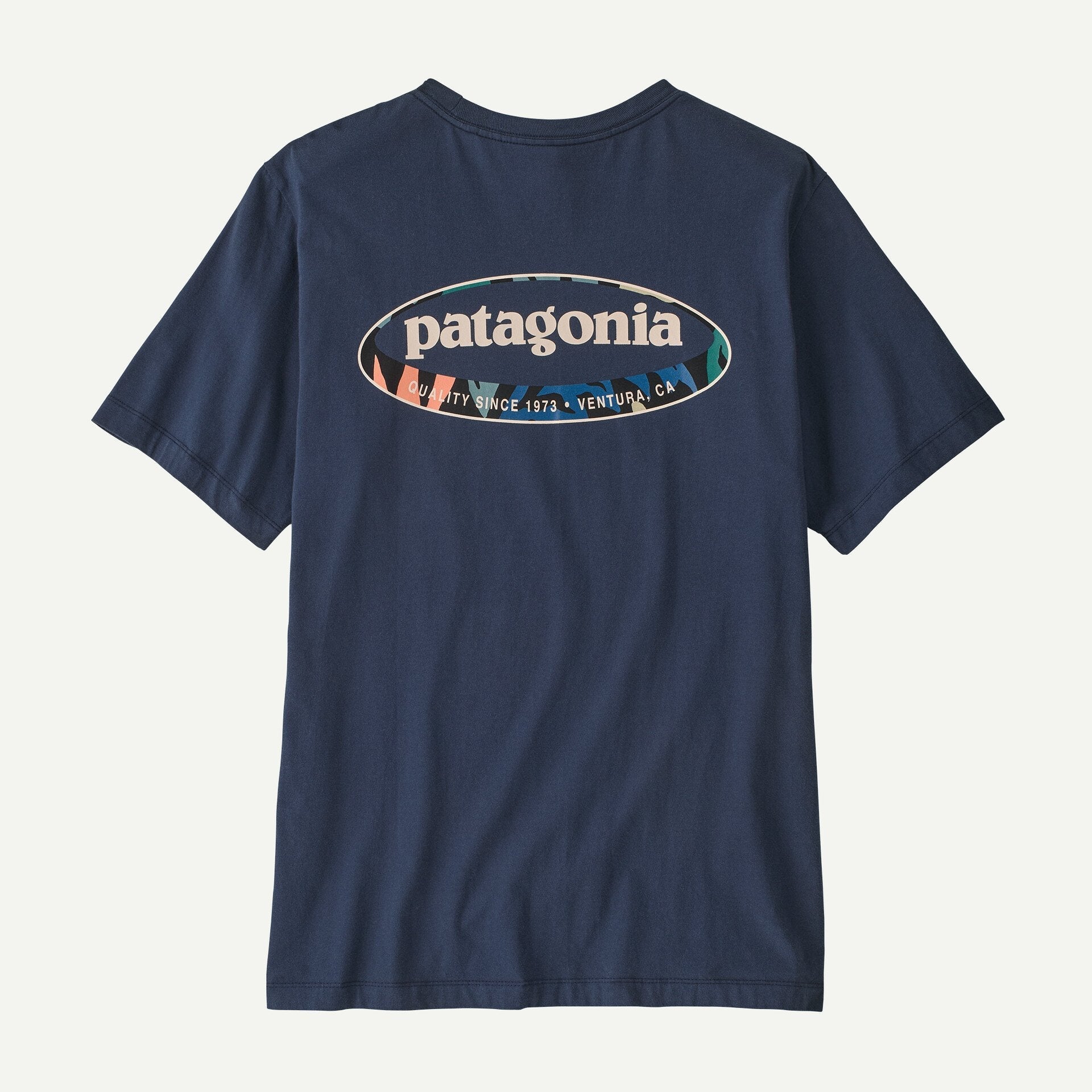 Patagonia Men '95 Oval Logo T-Shirt - New Navy: Kaleido