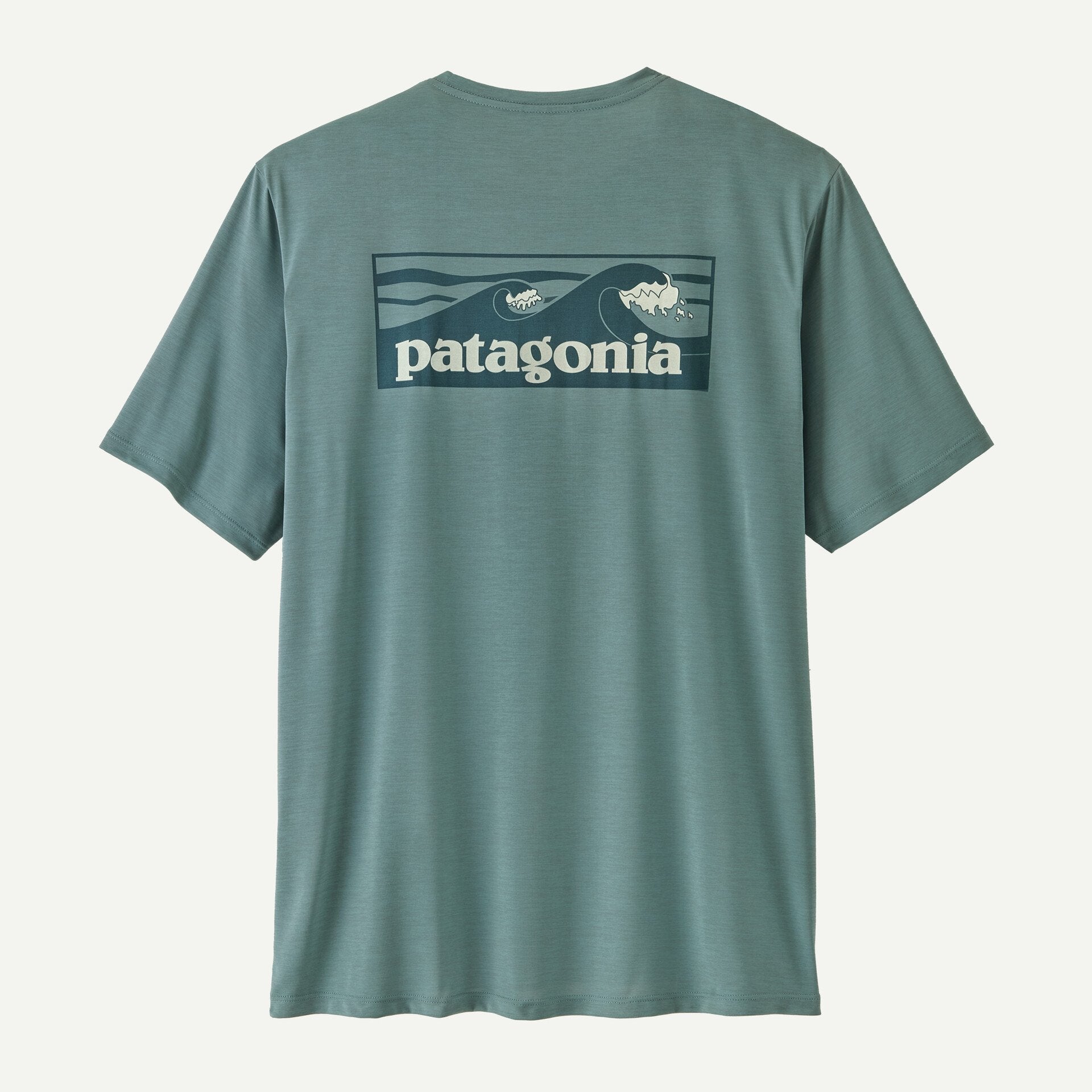 Patagonia Men Men's Capilene® Cool Daily Shirt - Boardshort Logo - Blue Sage - Light Blue Sage X-Dye