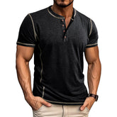 Men’s Casual Short Sleeve Henley T-Shirt