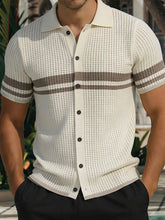 Vintage Resort Stripe Button-Down Short Sleeve