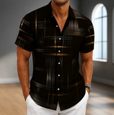 Men’s Lightweight Patterned Short Sleeve Button-Up Shirt
