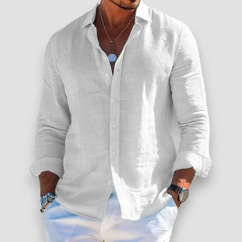 Men’s Lightweight Linen Button-Up Shirt