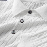 Men’s Textured Knit Short Sleeve Polo Shirt
