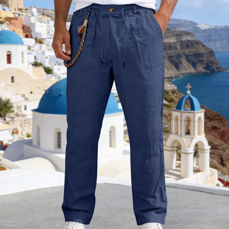 Men’s Casual Linen-Look Drawstring Pants (1)