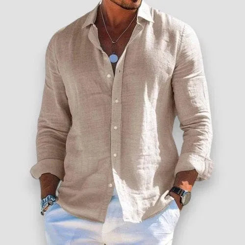 Men’s Lightweight Linen Button-Up Shirt