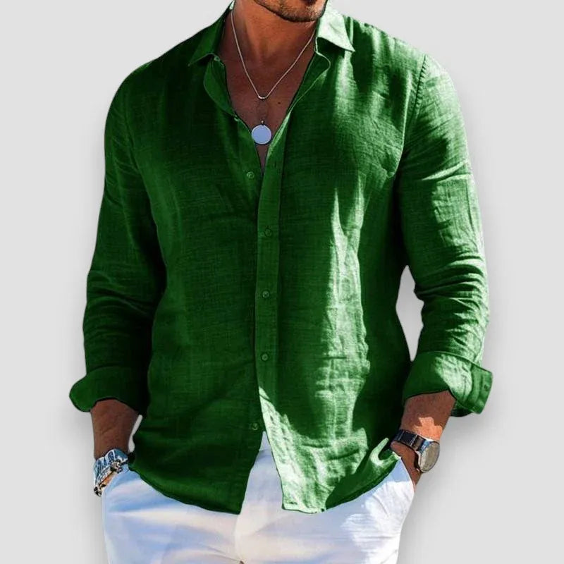 Men’s Lightweight Linen Button-Up Shirt