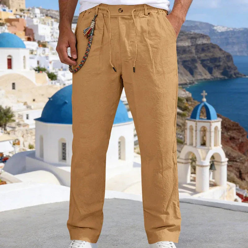 Men’s Casual Linen-Look Drawstring Pants (1)