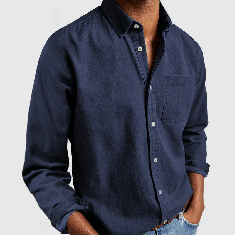 Men’s Casual Button-Up Cotton Shirt