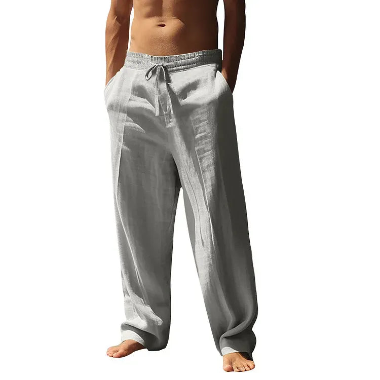 Men’s Lightweight Drawstring Linen-Style Pants (1)