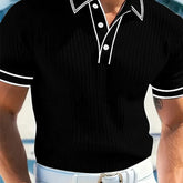 Men’s Ribbed Short Sleeve Polo Shirt