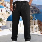 Men’s Casual Linen-Look Drawstring Pants (1)