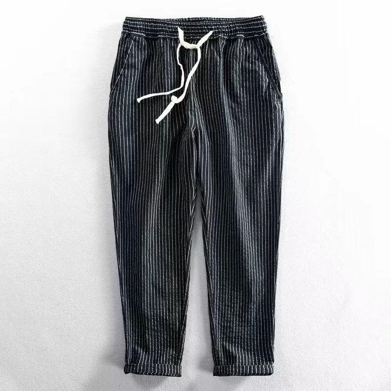 Men’s Striped Drawstring Casual Pants (1)