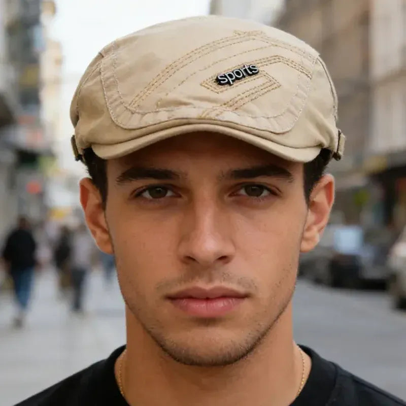 Men’s Classic Flat Cap Breathable Adjustable Hat (4)