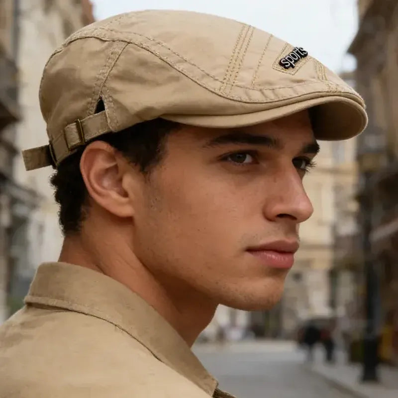 Men’s Classic Flat Cap Breathable Adjustable Hat (5)