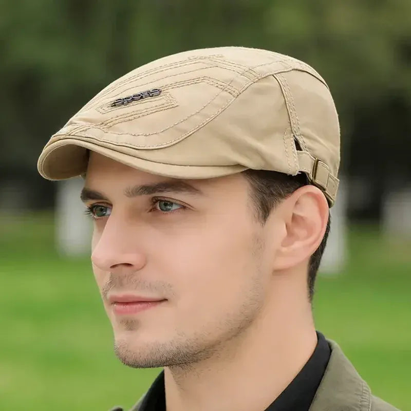 Men’s Classic Flat Cap Breathable Adjustable Hat (6)