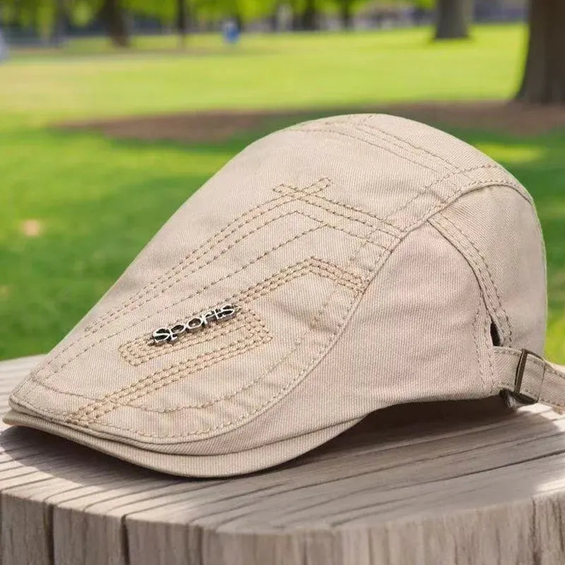 Men’s Classic Flat Cap Breathable Adjustable Hat (6)