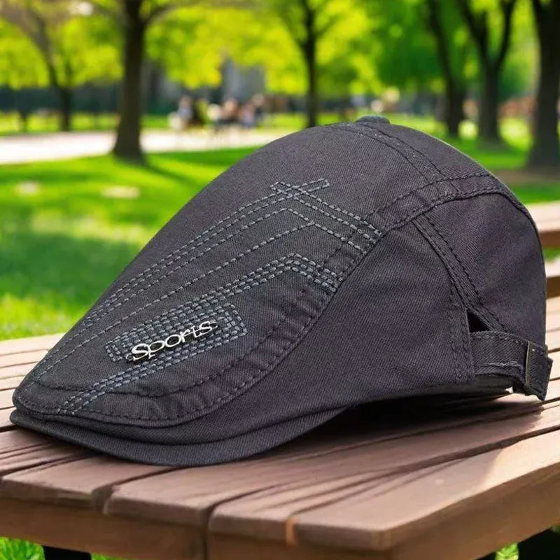Men’s Classic Flat Cap Breathable Adjustable Hat (3)