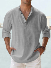 Men’s Lightweight Linen Henley Shirt