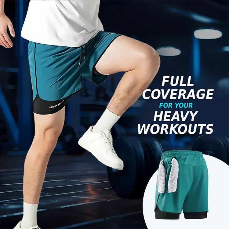 Men’s Double Layer Athletic Shorts
