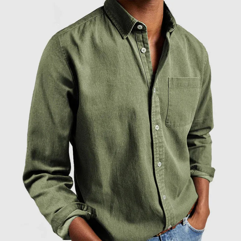 Men’s Casual Button-Up Cotton Shirt