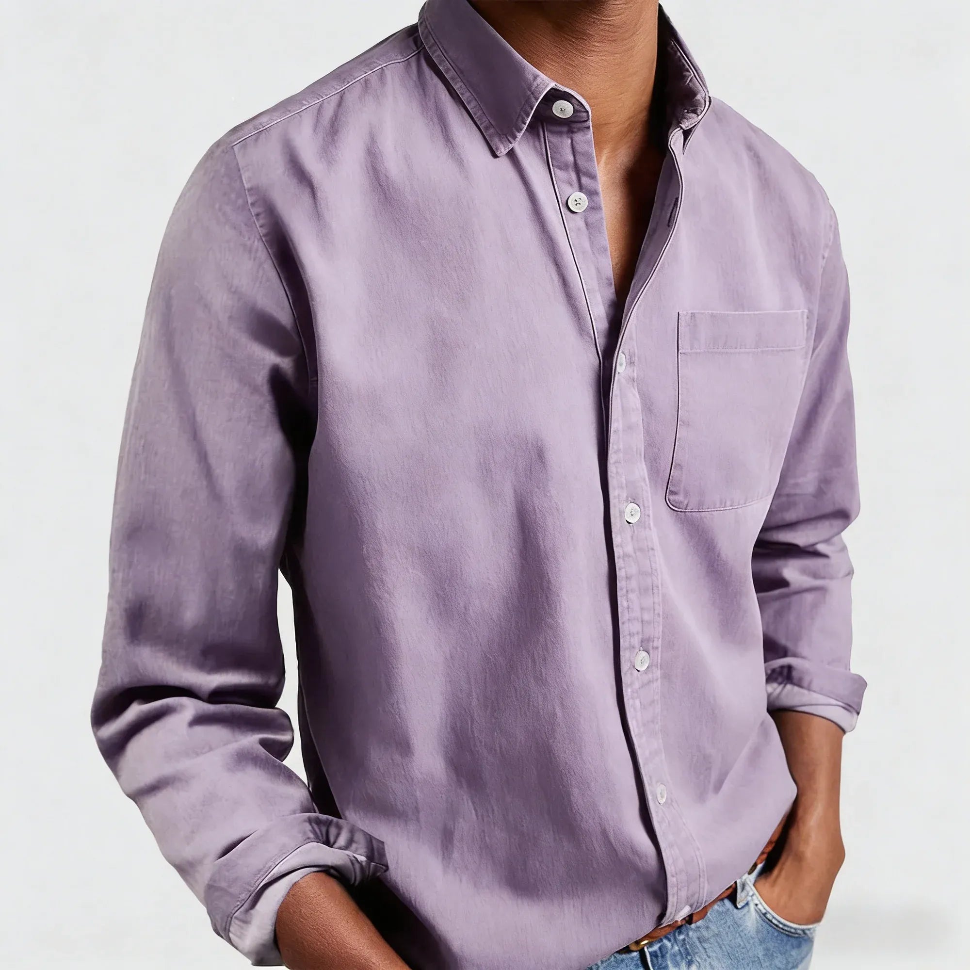 Men’s Casual Button-Up Cotton Shirt