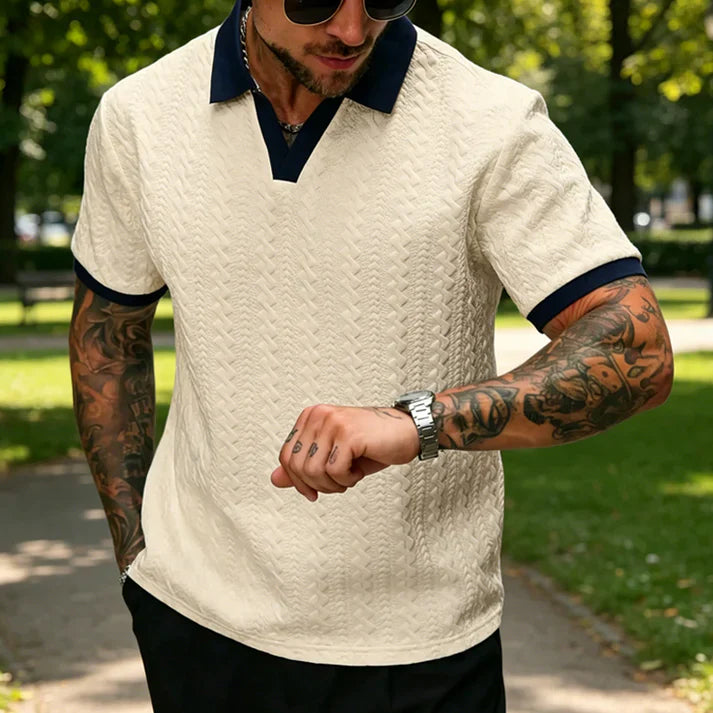 Men's Textured Knit Polo