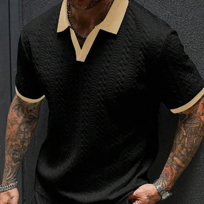 Men's Textured Knit Polo