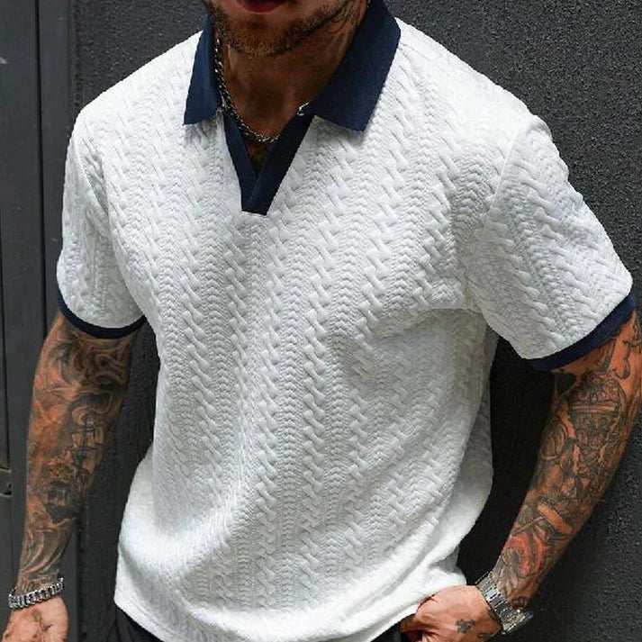 Men's Textured Knit Polo