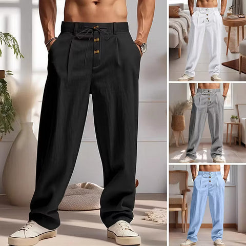 Men's Drawstring Straight-Leg Pants (1)