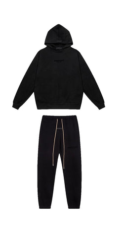 Fear of God Essentials Silicone Logo Hoodie & Sweatpants Set Black