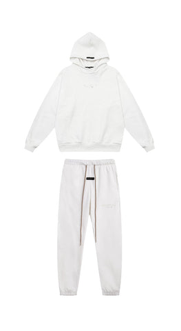 Fear of God Essentials Silicone Logo Hoodie & Sweatpants Set Cream