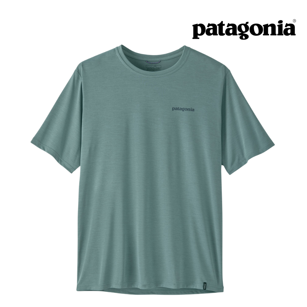 Patagonia Men Men's Capilene® Cool Daily Shirt - Boardshort Logo - Blue Sage - Light Blue Sage X-Dye