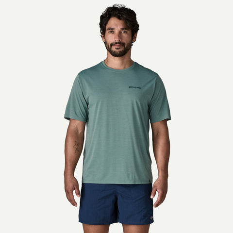 Patagonia Men Men's Capilene® Cool Daily Shirt - Boardshort Logo - Blue Sage - Light Blue Sage X-Dye
