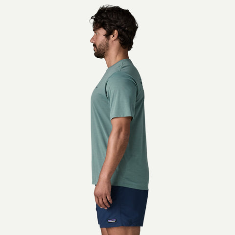 Patagonia Men Men's Capilene® Cool Daily Shirt - Boardshort Logo - Blue Sage - Light Blue Sage X-Dye