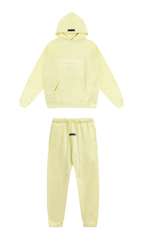 Fear of God Essentials Double Line Hoodie & Sweatpants Set Canary