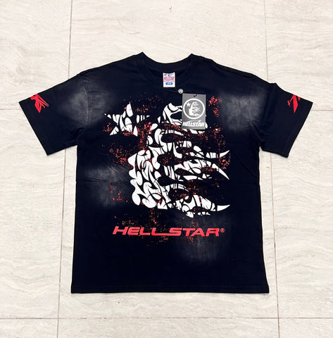 Hellstar Vintage Wash Claw & Star Graphic Oversized T-Shirt - Black