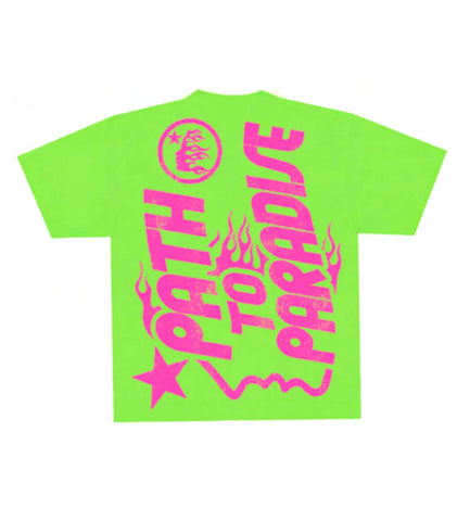 Hellstar Studios Jesus Emblem Lime Neon Green Tee