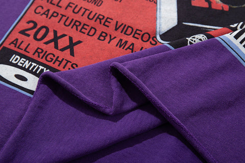 Majestik “Sound League & Sports” Special Edition Rhinestone Vintage Tee（Purple）