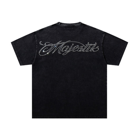Majestik “Gridiron Champion” Bulldog Vintage Tee（Black）