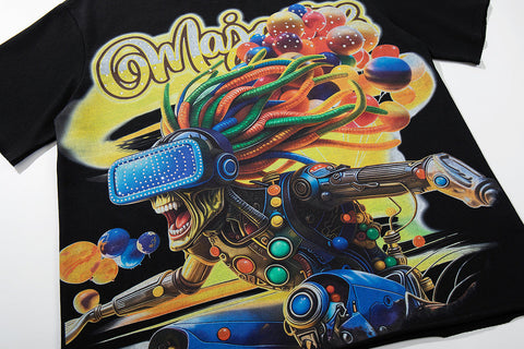 Majestik “Cyber VR” Rhinestone Graphic Tee