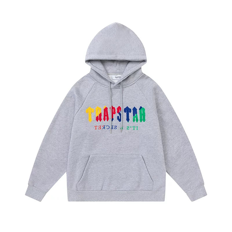 Trapstar niche trendy brand sweatshirt trousers sports leisure suit men and women couple autumn and winter plus velvet letter embroidery (4)