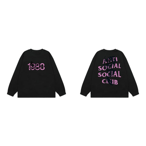Anti Social Social Club Dragon Pink Logo Long Sleeve T-Shirt - Black