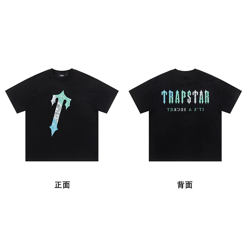 Trapstar short-sleeved T-shirt summer 2025 new letter print men and women casual loose round neck European and American trendy ins (16)