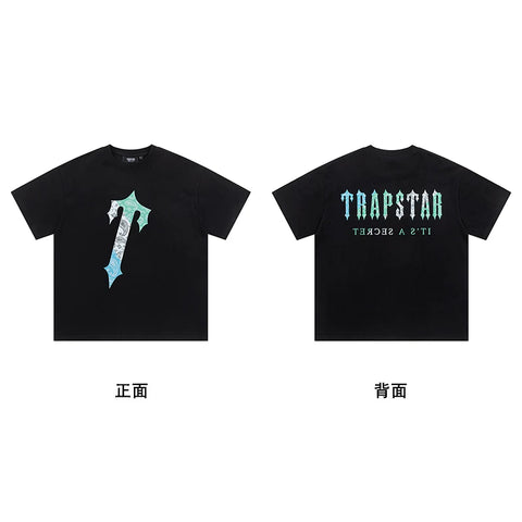 Trapstar short-sleeved T-shirt summer 2025 new letter print men and women casual loose round neck European and American trendy ins (16)