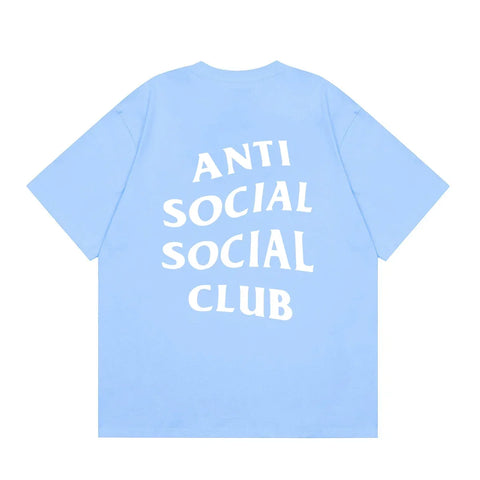 Anti Social Social Club Classic Logo T-Shirt - Light Blue/White