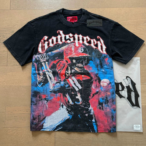 Godspeed Skeleton Baseball Graphic Tee