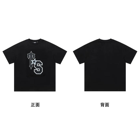 Trapstar short-sleeved T-shirt summer 2025 new letter print men and women casual loose round neck European and American trendy ins (36)