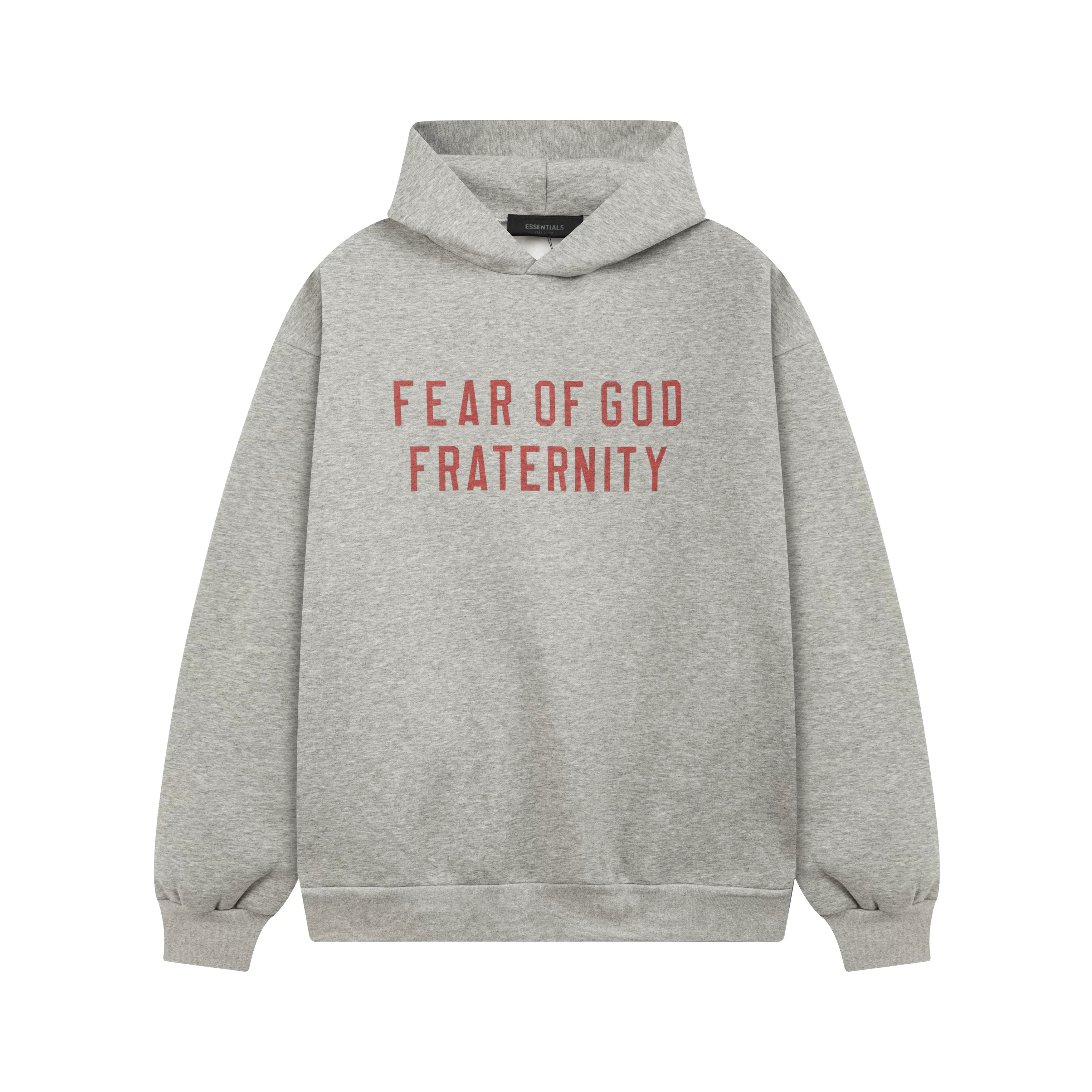 Fog autumn/winter hoodie, sweatpants, long pants with fleece hoodie, versatile letter essentials, loose and trendy ins top (15)