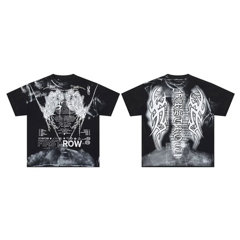 First Row “Cyber Tribal” Graphic Vintage Tee